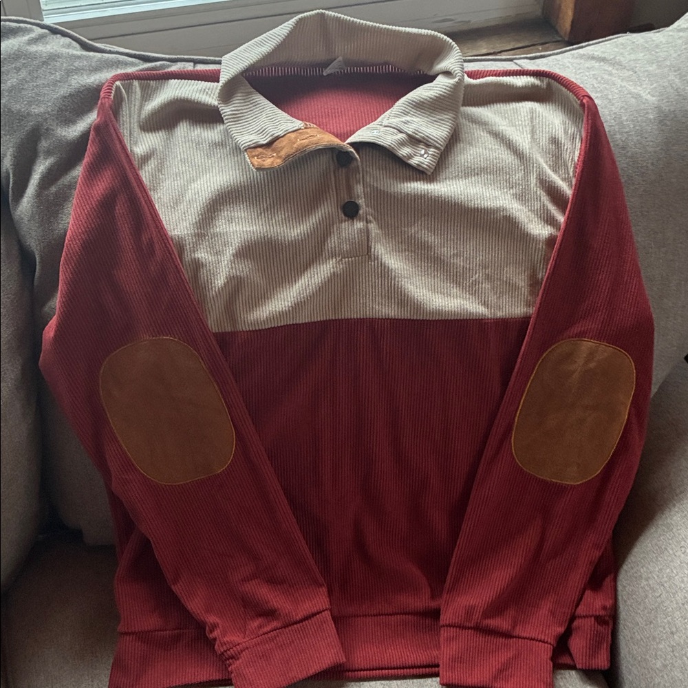 Red and Tan Polo Shirt